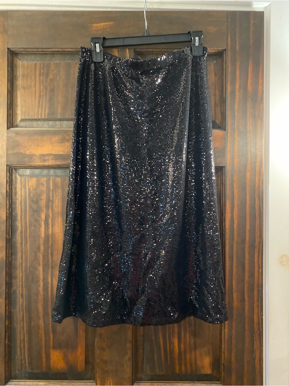 Sparkling Black Sequin A-Line Skirt